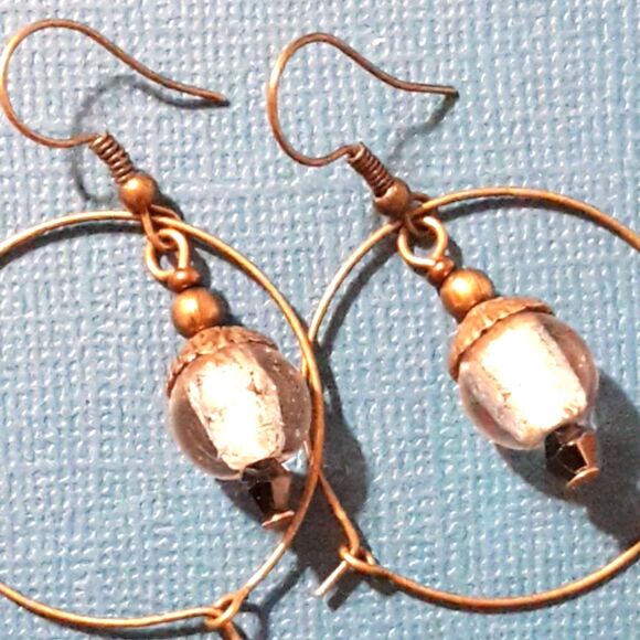 Artisan earrings  515# bohemian Victorian earrings Letter in a bottle glass fili - Picture 1 of 5
